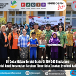 Kepala Dinsos PM Kota Tarakan Didampingi Kasubbag. Umum Dan Kepegawaian Menghadiri Kegiatan Uji Coba Makan Bergizi Gratis Di SDN 045 Binalatung Kelurahan Pantai Amal Kota Tarakan