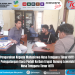 Pengelola Kesejahteraan Sosial Dinsos PM Kota Tarakan Didampingi Pendamping PKH Kecamatan Tarakan Tengah Memberikan Pengarahan Kepada Mahasiswa NTT Terkait Penggalangan Dana Peduli Korban Erupsi Gunung Lewotobi Flores NTT