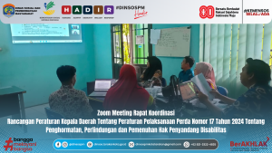 Zoom Meeting Rakor Rancangan Peraturan Kepala Daerah Tentang Peraturan Pelaksanaan Perda Nomor 17 Tahun 2024