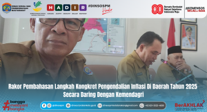 Rakor Pembahasan Langkah Kongkret Pengendalian Inflasi Di Daerah Tahun 2025 Secara Daring Dengan Kemendagri