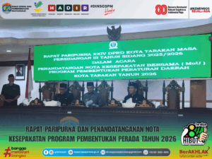 📌 Rapat Paripurna DPRD Kota Tarakan dan Penandatanganan Nota Kesepakatan Program Pembentukan Peraturan Daerah Tahun 2026